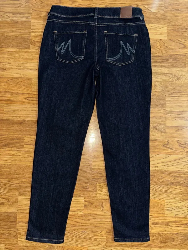 Maurices Jeans Women's Size 12 Regular Dark Wash Skinny Taper Leg Embroidered - Image 10