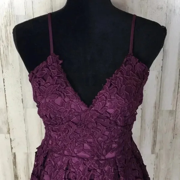 Love...Ady Lace Fit Flare Lined Purple Dress NWT v6x - Image 4