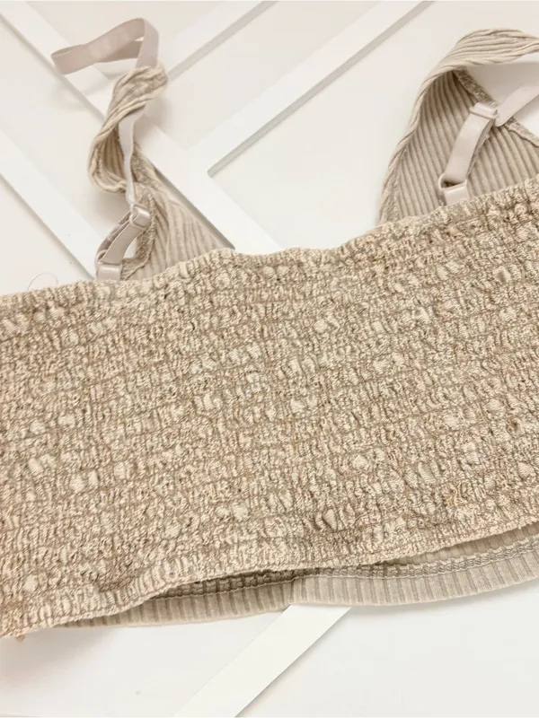 Neutral Ribbed Bralette by Mistand Seed Medium - Image 2