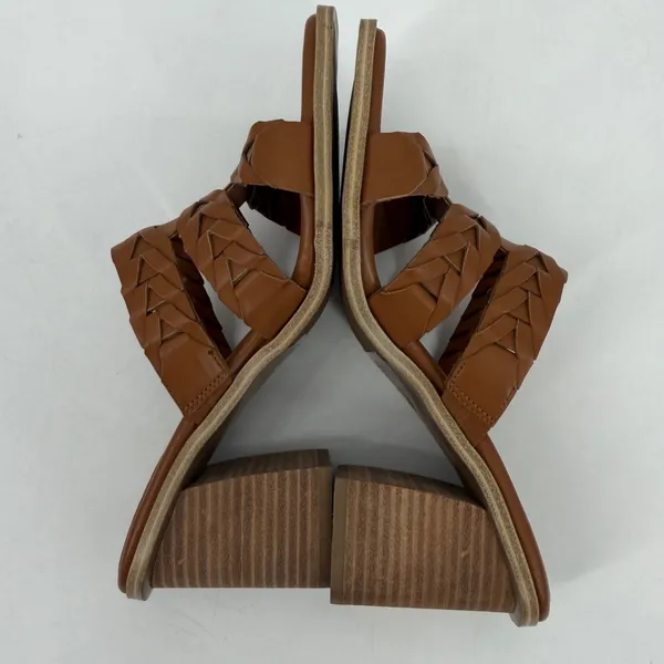 Marc Fisher Melita Brown Woven‎ Block Heel Sandals Womens 8M Casual - Image 5