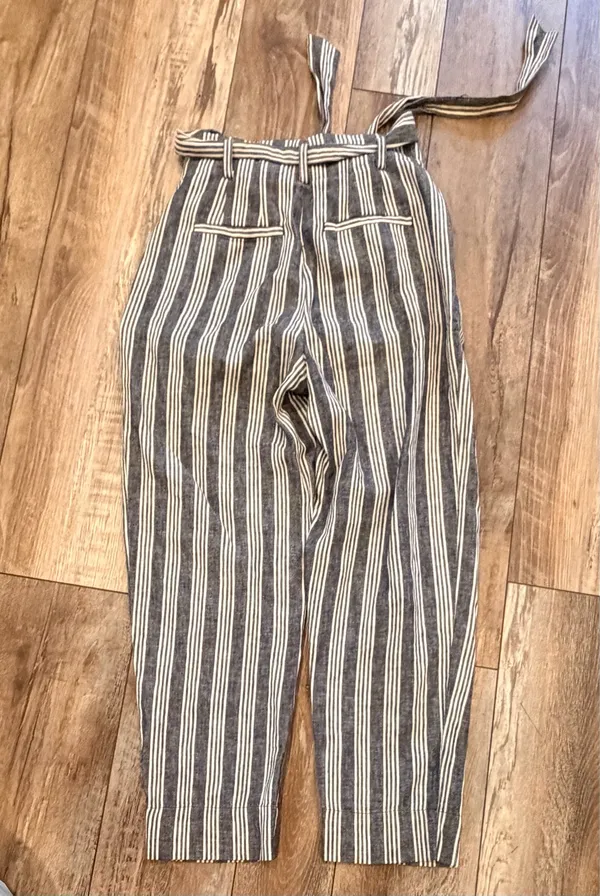 Madewell Striped Paper Bag Linen Blend Waist Pants - Image 2
