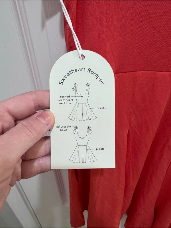 Blogilates Sweetheart Romper Spicy Orange- size Small - Image 7