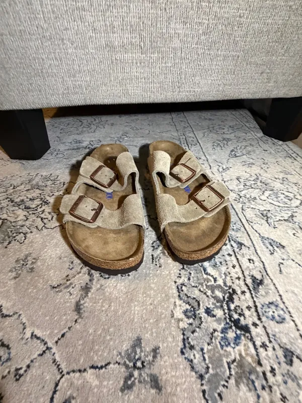 Birkenstock Arizona Suede Sandals Taupe - Image 4