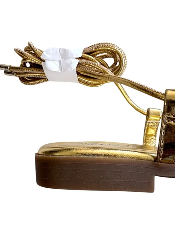 NEW INC Int'1 Concepts Glima Flower Ankle Wrap Sandals Gold Size 6 - Image 8