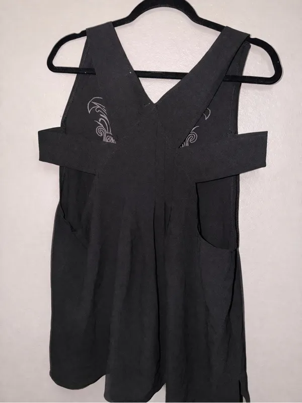 Cecico Black V-Neck Sleeveless Embroidered Tunic Top - Image 6