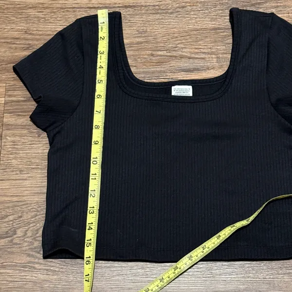 NWT PINK Victoria’s Secret Cropped Ribbed Short Sleeve Shirt Black Size Large - Image 9