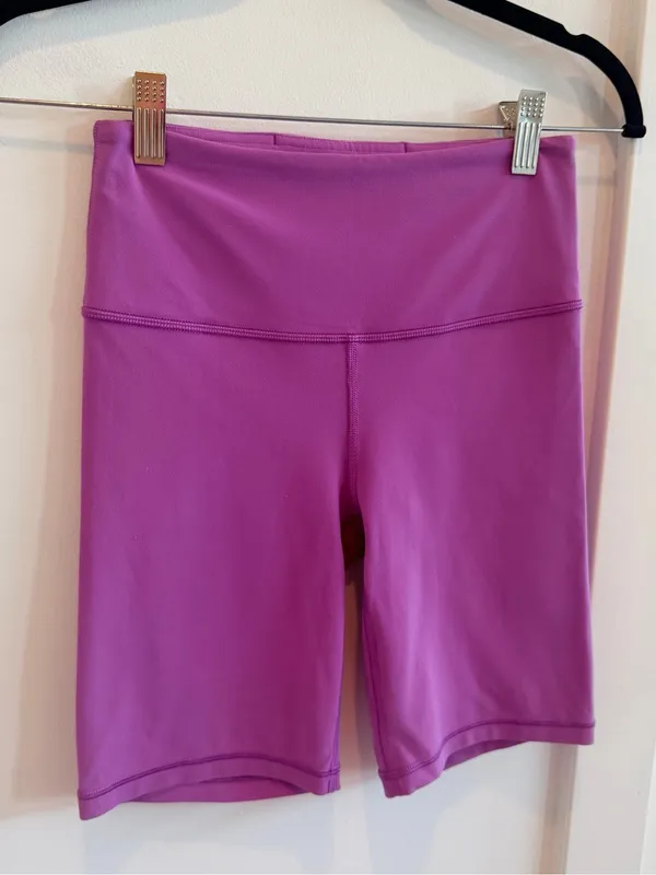 Athleta High-Rise Bike Shorts Buttery Soft Material Color Magenta Size XS - Image 3