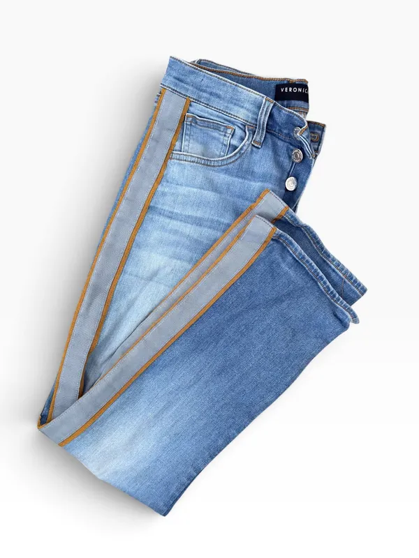 Veronica Beard Carolyn Baby Boot High Rise Tuxedo Stripe Crop Jeans 29/8 - Image 14