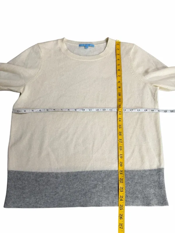 Antonio Melani 100% Cashmere Colorblock Crewneck Sweater Size Large Minimalist - Image 3