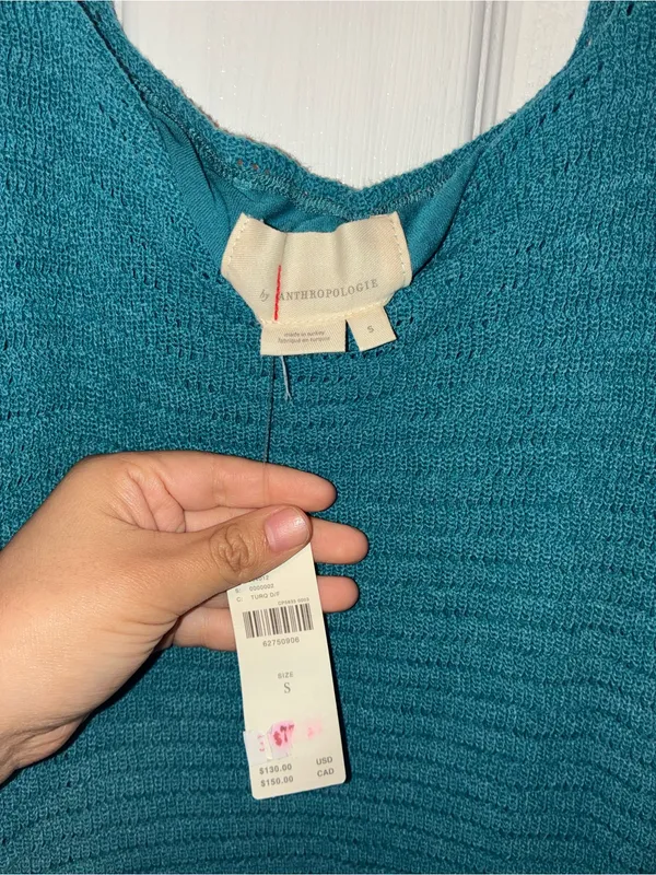 NWT Anthropologie Ruffled Pointelle Mini Dress s romantic - Image 3