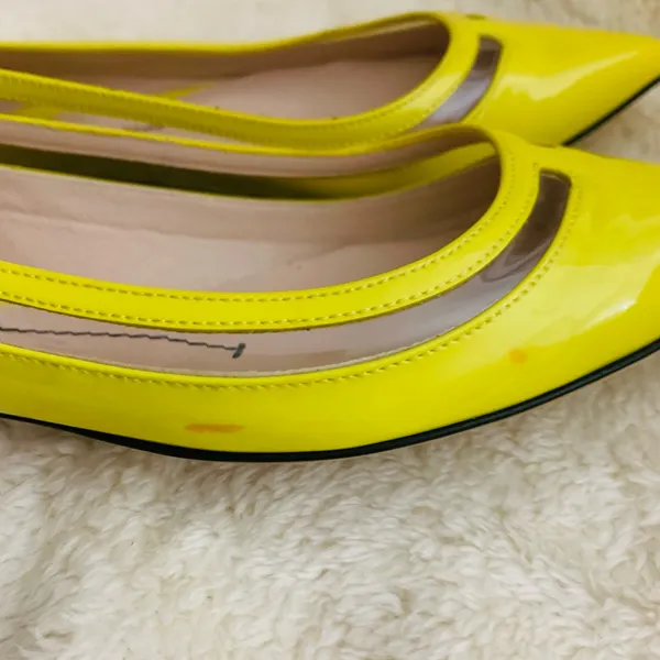 Furla Yellow Pointed Flats Size 36 - Image 4