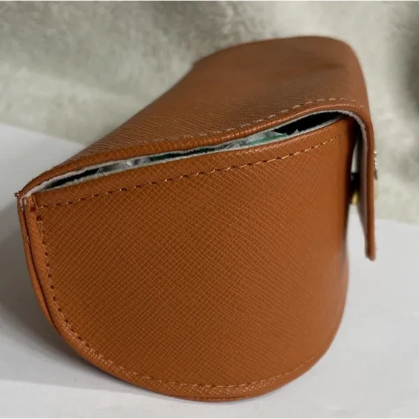 Tory Burch Orange Gold Logo Sunglasses Case Hard Sided - Image 4
