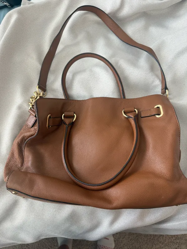 Michael Kors Hamilton Large Luggage Brown Leather Satchel - Image 2