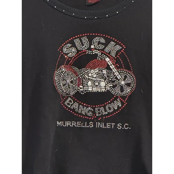 Vintage motorcycle beaded tank top suck bang blow bar in South Carolina L - Image 2