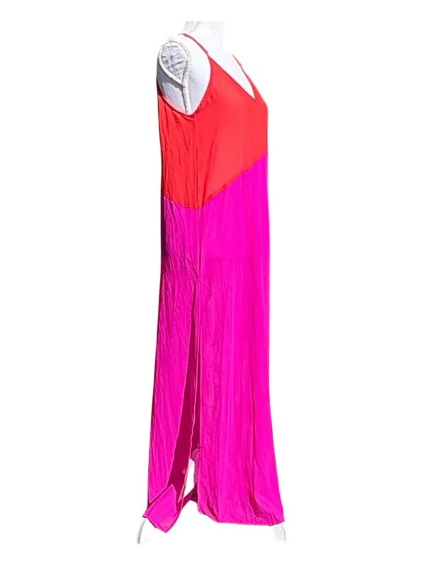 Lulus Seaside Retreat Color Blocking Side Slit Sheer Maxi Beach Cover Size Small - Image 7