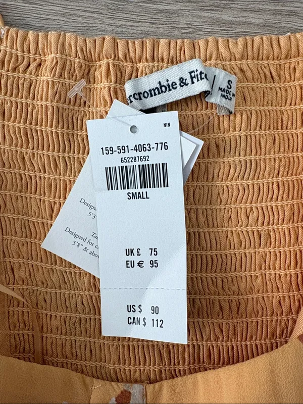 Abercrombie & Fitch Tie Strap Sleeveless Floral Midi Dress Women Size Small NWT - Image 6