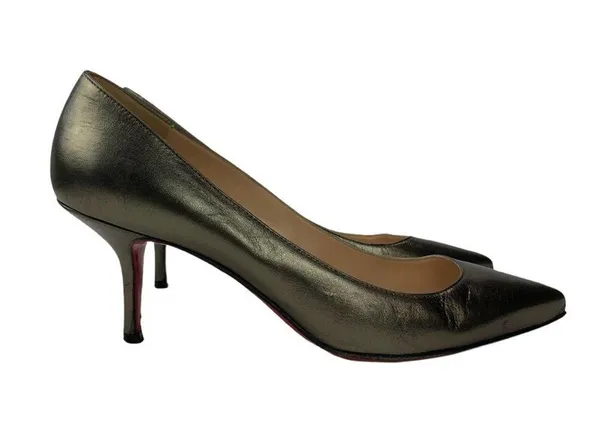 Christian Louboutin Metallic Stiletto Heels Pumps Size 6.5 - Image 2