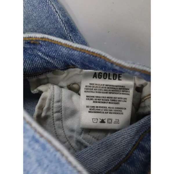 AGOLDE Nico High Rise Slim Fit Jeans Blue Women 24 Button Fly Denim Stretch‎ USA - Image 4