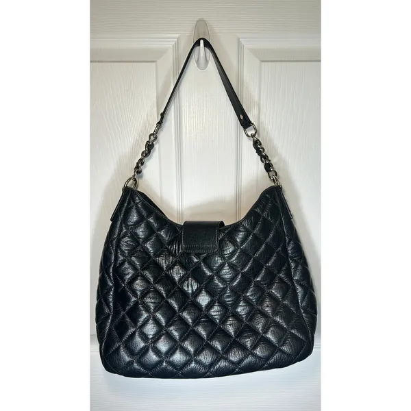 Kate Spade Gold Coast‎ Janica Black Quilted Leather Chain Hobo Shoulder Bag - Image 6