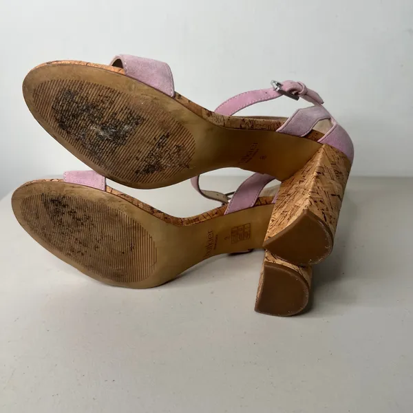 Botkier Pink Suede Cork Heels Size 9 - Image 3