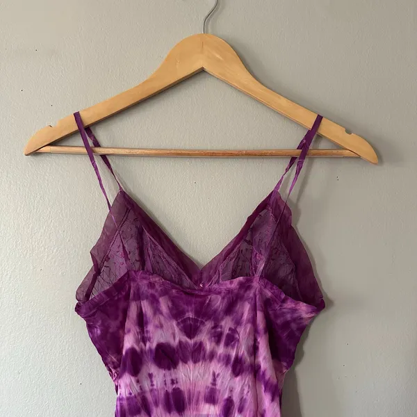 Frida Purple Tie Dye Lace Midi Dress Size S/M - Image 6