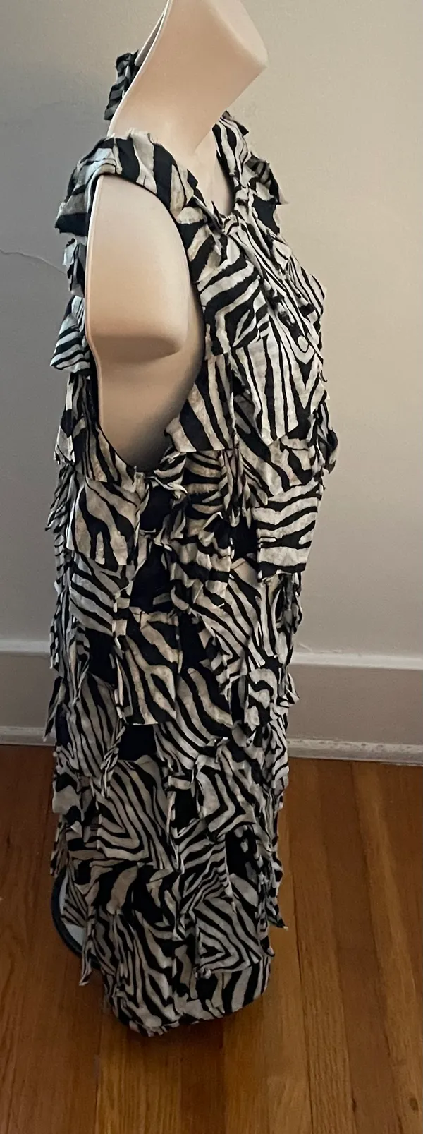 Y2K Animal Print Silk Blend Sheath Mini Dress, size S - Image 9