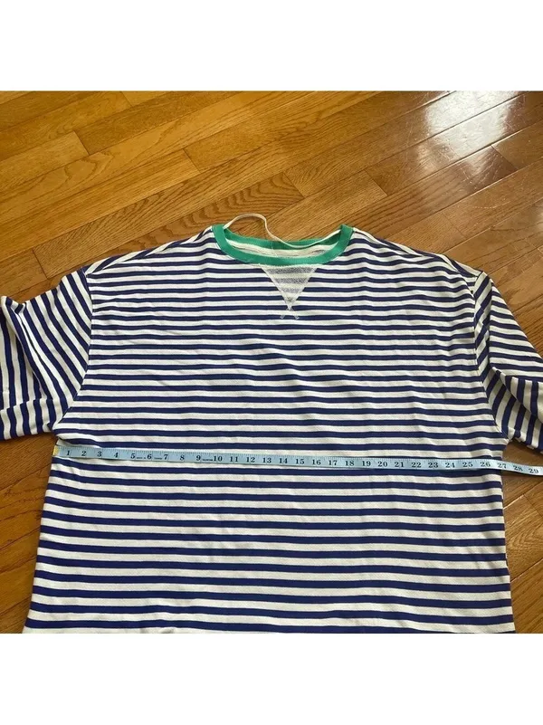 FREE PEOPLE Classic Striped Oversized Crewneck / Sand Dollar Combo - Image 7