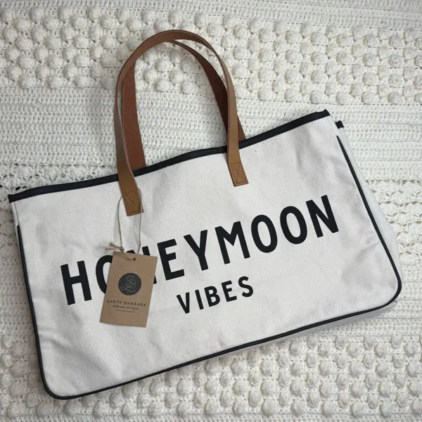 NWT SANTA BARBARA DESIGN STUDIO Hold Everything Honeymoon Vibes Canvas Tote - Image 2