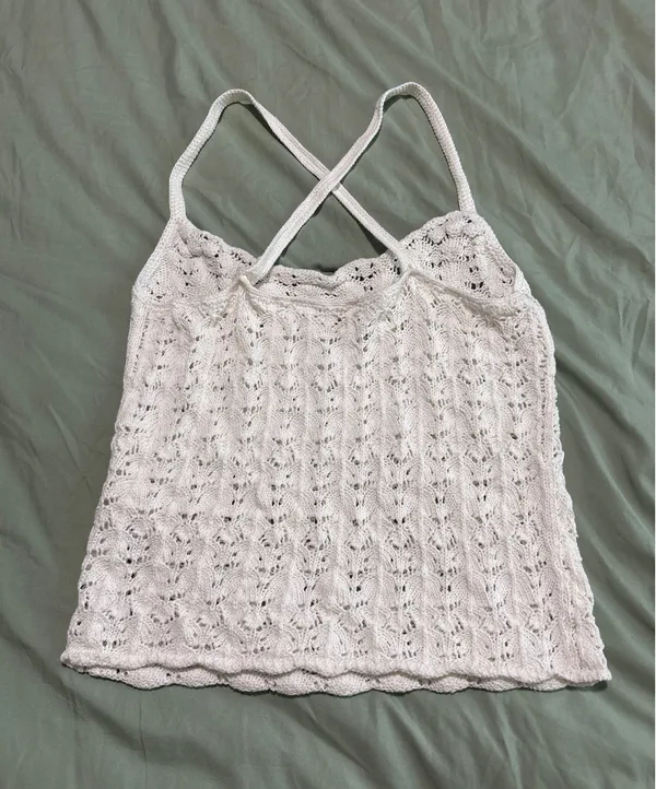 Aritzia Wilfred Gemma White Crochet Tank - Image 8