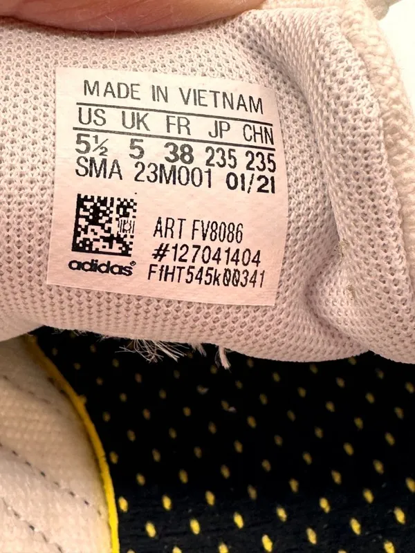 Adidas Size M 5.5 / W7.0 Unisex White Lace Up Canvas Sneakers - Image 11