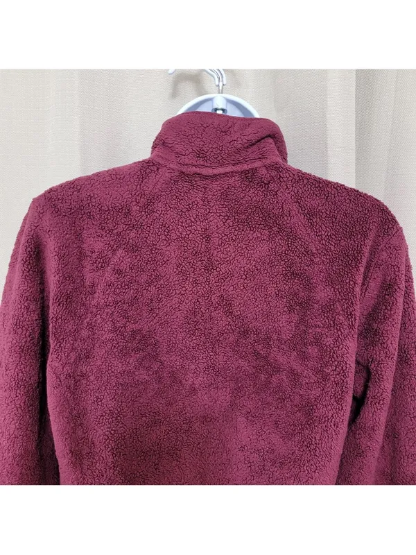 The North Face 1/4 Zip Mossbud Acadia Jacket Women's Size S Maroon Fleece - Image 7
