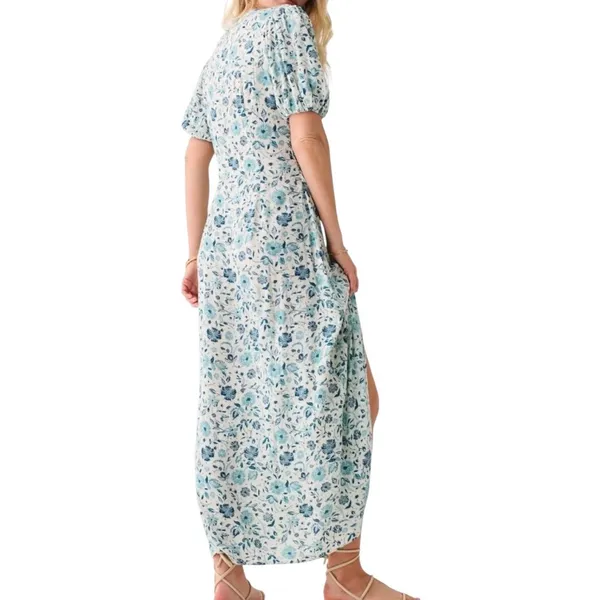 NWT Faherty Sorrento Print Dreamer Floral Maxi Dress Blue White Women’s Size XXS - Image 2