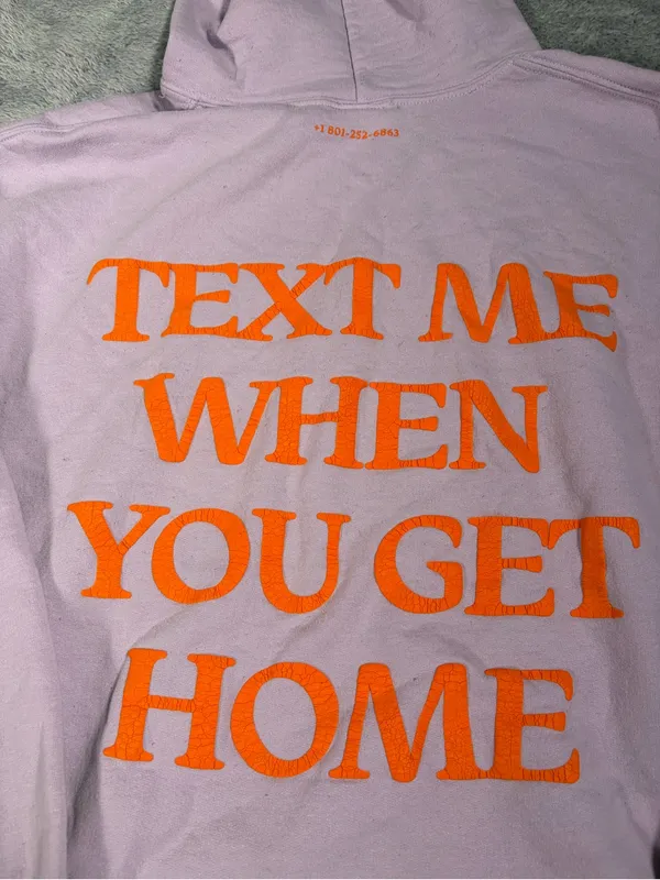 Lonely Ghost Lavender Pullover text me when you get home Hoodie XL - Image 9