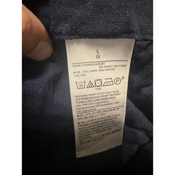 Banana Republic Navy Linen Blend Easy Short Elastic Waist 5in‎ Inseam Large L - Image 6