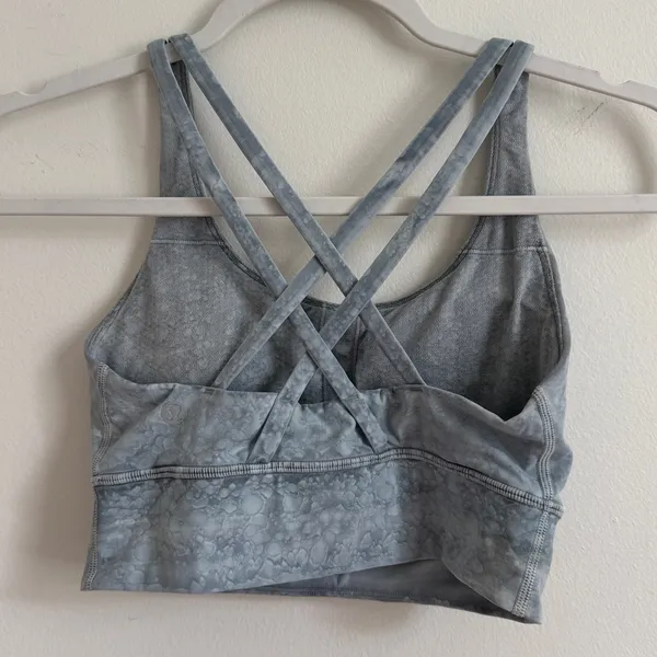 Lululemon Energy Bra Long Line Ice Dye Size 4 Gray - Image 4