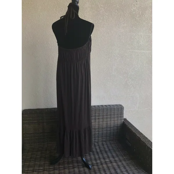 Maternal America Womens Dress Sz XL Brown Halter Long Maternity‎ NEW - Image 4