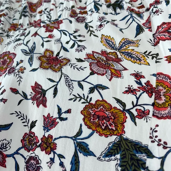 Old Navy Women’s Multicolor Floral Print/White Background Maxi Sleeveless Dress - Image 4