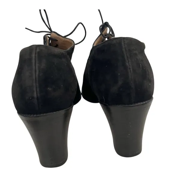 JONAK Black Suede Shoes Oxfords Lace Up Stacked Heel Womens Size FR 40 US 8 - Image 3