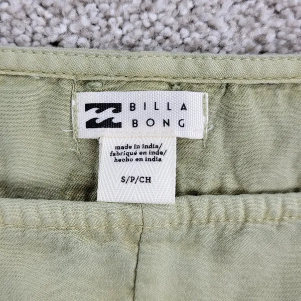 BillaBong Wild Pursuit Overall Romper Womens S Green Spaghetti Tie Shorts Casual - Image 2