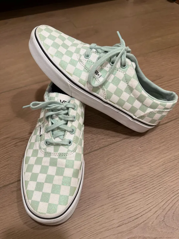 Vans Doheny Glitter Checkerboard shoes in Aqua - Image 2
