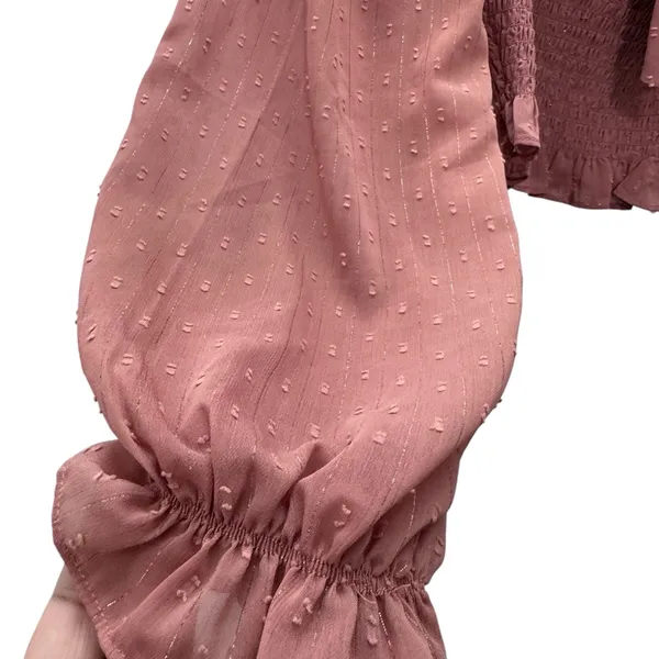 ALTAR’D STATE Dusty Rose Smocked Blouse - Image 2