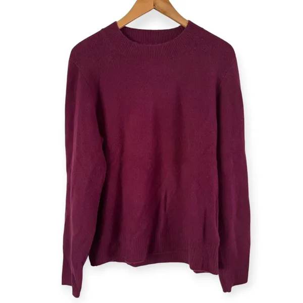 NWT J. Crew Crewneck Sweater Extra Soft Yarn Heather Royal Fuchsia Purple Medium - Image 2