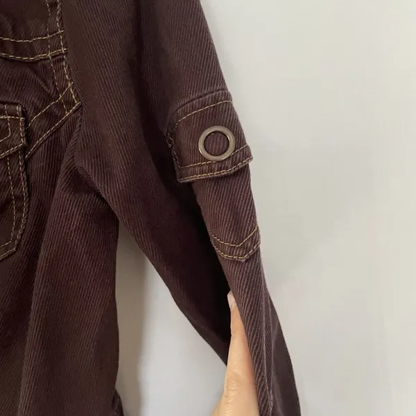 cAbi‎ chocolate brown corduroy denim jacket vintage pockets XS cotton spandex - Image 7