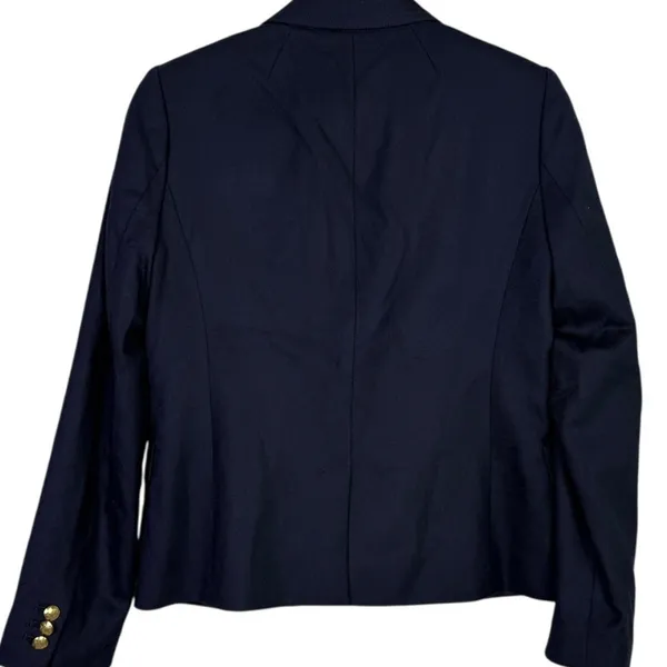 J. Crew Schoolboy Long Sleeve Wool Blend Lined Gold Buttons Blazer 4 Navy Blue - Image 14