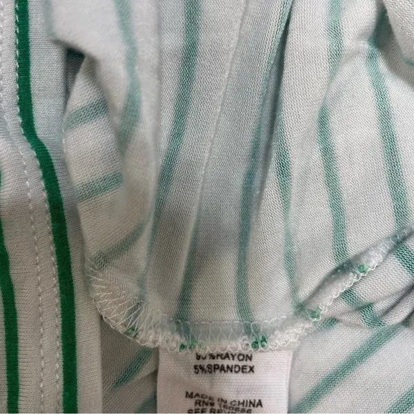 Kelly Green & White Striped Lucky Embroidered Tee Women’s Size Medium - Image 7