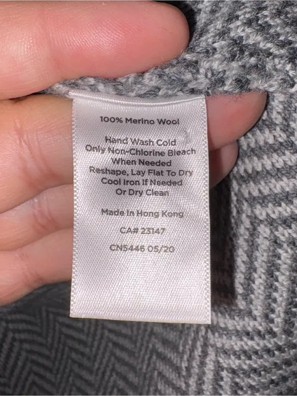 Talbots Merino Wool Sweater Jacket Womens Sz Small Gray Herringbone Office Work - Image 6