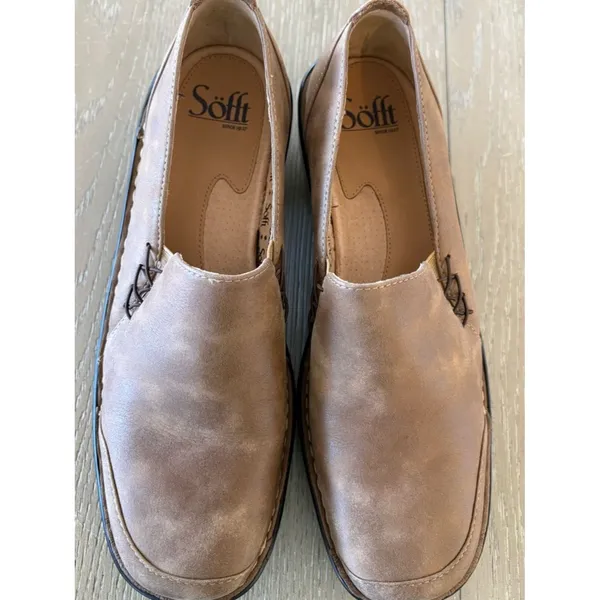 Sofft Leather Slip On Loafers Comfort Shoes Brown Womens 8M - Image 9