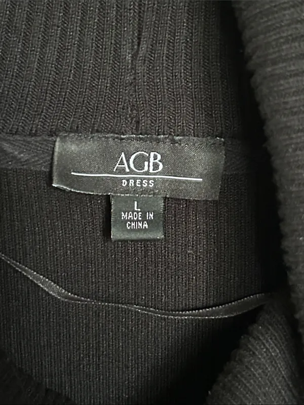 AGB cowl neck ribbed sweater dress Black Size L - Image 3