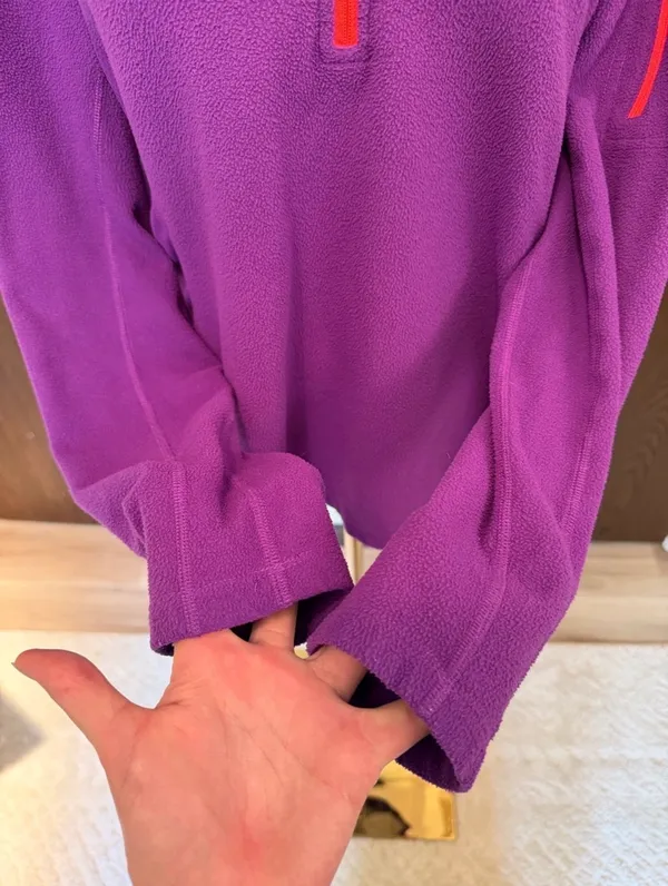 The North Face pullover purple quarter zip fleece jacket - Image 3