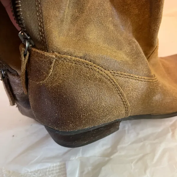 Dolce Vita Suede Leather Ankle Boot Women Sz 7 Brown Zip In Back‎ Western Style - Image 10